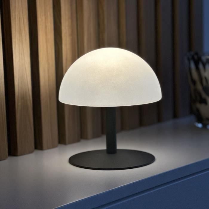 Lámpara de mesa inalámbrica - LUMISKY - NEPTUNE ROCK - Al. 20 cm - Base de acero - Gris - LED blanco cálido y blanco 2 Lámpara de mesa inalámbrica - LUMISKY - NEPTUNE ROCK - Al. 20 cm - Base de acero - Gris - LED blanco cálido y blanco 2