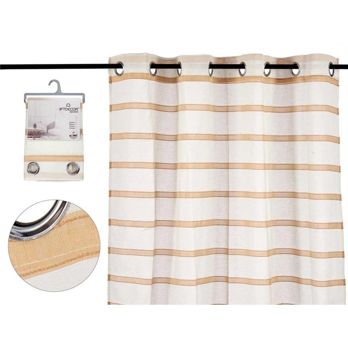 Giftdecor Cortina Visillo Rayas Marrón 140x260 cm (6 Unidades) Giftdecor Cortina Visillo Rayas Marrón 140x260 cm (6 Unidades)