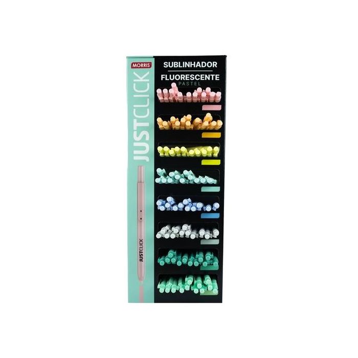 Marcador Fluor Morris Retractil Justclick Mrh-205 Pastel Expositor De 96