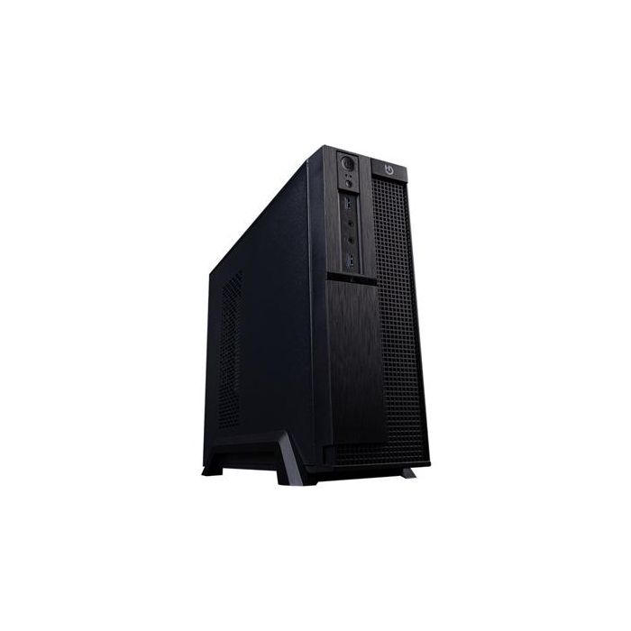Hiditec SLM30 Minitorre PC Slim Micro ATX/ITX con Fuente de Alimentación, USB 3.0 y Lector de Tarjetas Integrado, Negro