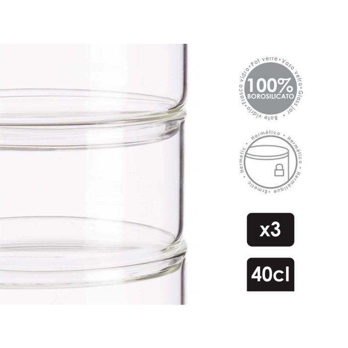 Tarro Marrón Transparente Bambú Vidrio de Borosilicato (1200 ml) 3 Tarro Marrón Transparente Bambú Vidrio de Borosilicato (1200 ml) 3