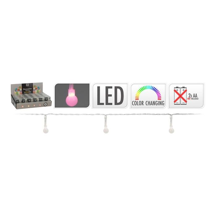 Decorative Lightning Guirnalda a pilas RGB 20 LEDs esférica 8mm luz multicolor 2,3m 1 Decorative Lightning Guirnalda a pilas RGB 20 LEDs esférica 8mm luz multicolor 2,3m 1