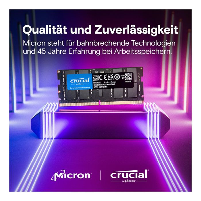 Crucial CT2K32G64C52CS5 - Kit de Memoria RAM 64GB (2x32GB) DDR5 6400 MT/s SO-DIMM para Portátil, CL52, Negro