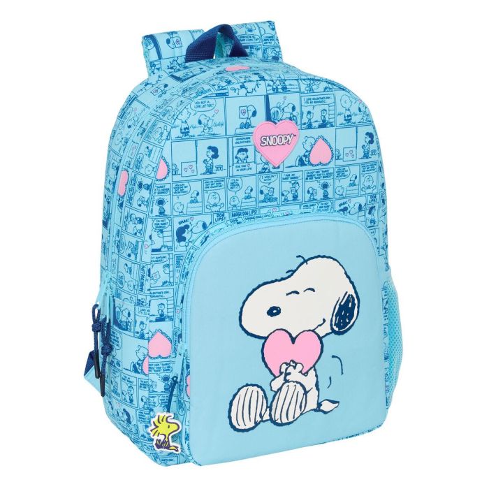 Mochila Escolar Snoopy Love Azul 30 x 46 x 14 cm