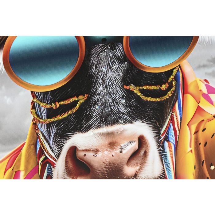 DKD Home Decor Cuadro Moderno de Vacas con Gafas Multicolor para Decoración del Hogar 90x60x4 cm Set de 2 Unidades 3