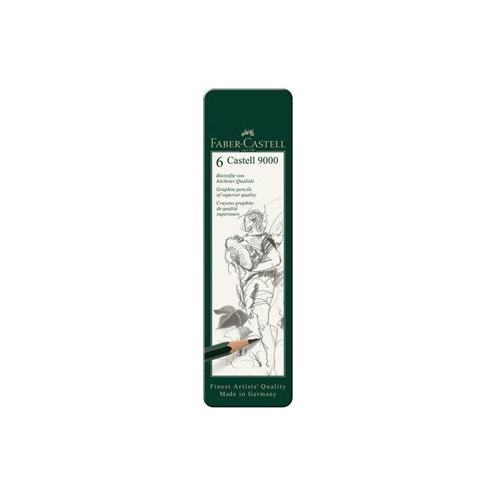 Faber castell lápiz de grafito 9000 durezas hb, b, 2b, 4b, 6b y 8b estuche de 6 surtidos 0 Faber castell lápiz de grafito 9000 durezas hb, b, 2b, 4b, 6b y 8b estuche de 6 surtidos 0
