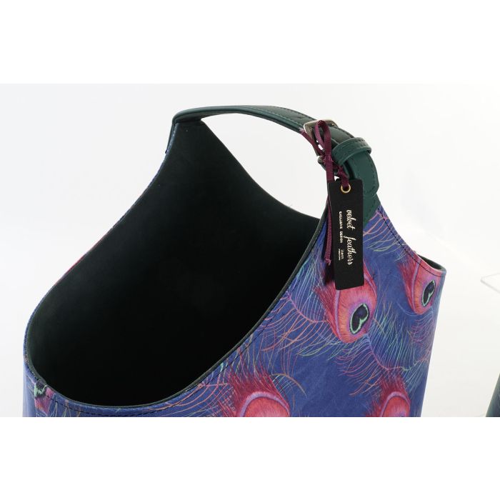 DKD Home Decor Revistero Glam Peacock Poliéster Verde Lila, 20 L x 45 An x 40 Al cm (Pack de 2 Unidades) 1