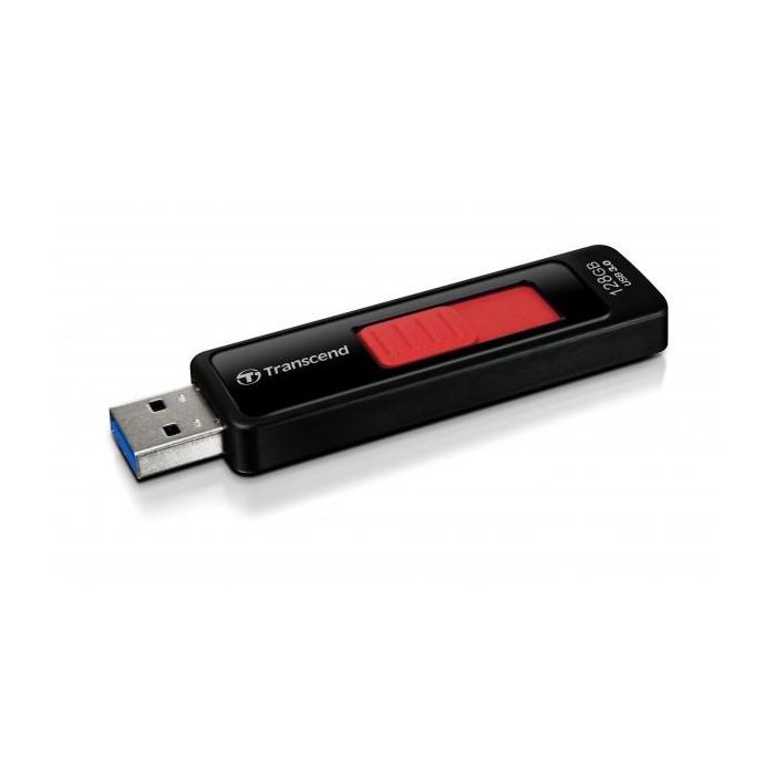 Transcend JetFlash 760 128GB USB 3.2 Gen 1 (3.1 Gen 1) Tipo A Negro/Rojo - Memoria Flash Deslizable