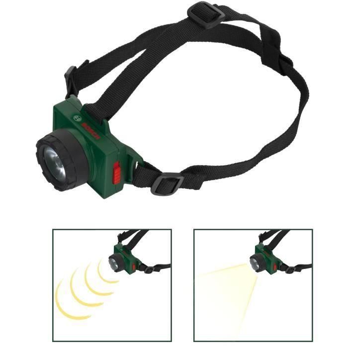 Theo Klein AUC4009847087584 Linterna frontal Bosch con batería, 2 modos y alcance de 8m 1