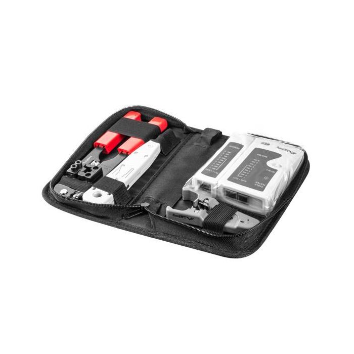Lanberg NT-0301 Maletin de Herramientas Testeador Network Pelacables Crimpadora 1