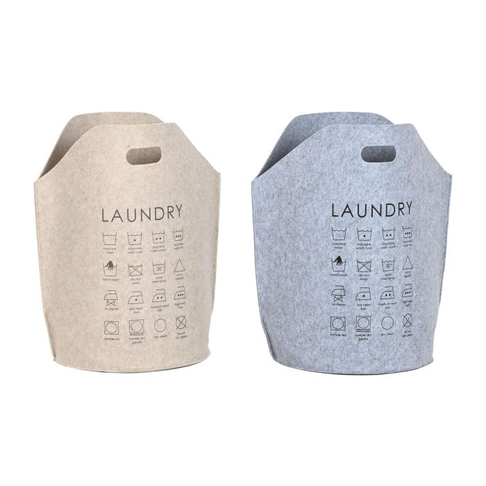 Cesta Ropa Basicos DKD Home Decor Beige Gris 40 x 58 x 40 cm (4 Unidades) 0 Cesta Ropa Basicos DKD Home Decor Beige Gris 40 x 58 x 40 cm (4 Unidades) 0