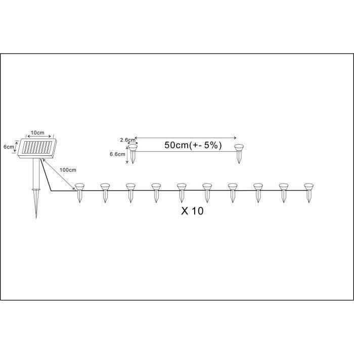 GALIX Garland 10 LED de energía solar para plantar - 5m 4