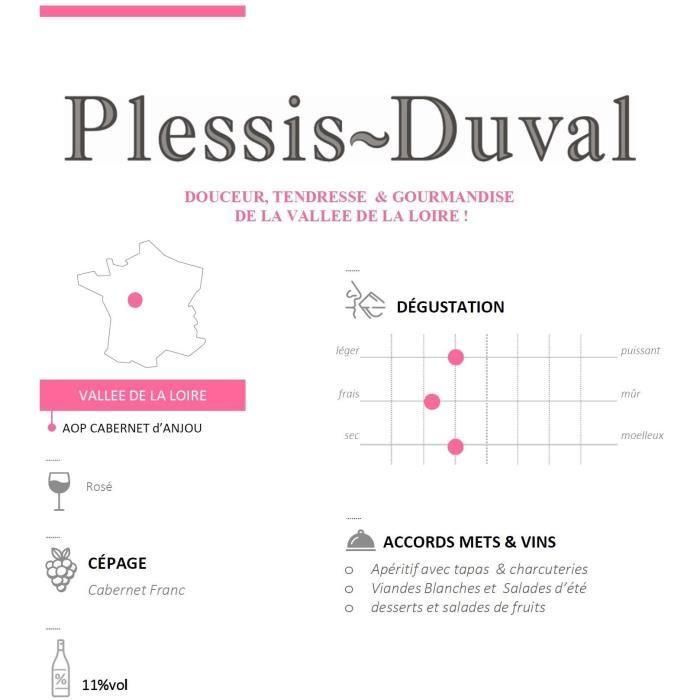 Plessis-Duval 2019 Cabernet d'Anjou - vino rosado del Loira 1