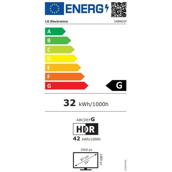 86.4cm/34" (2560x1080) LG 34BR65F-B 21:9 WFHD IPS 5ms 75Hz HDR DP HDMI Speaker Black 1