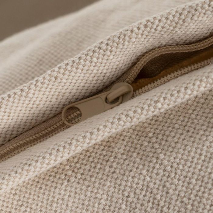 Sofá 3 Plazas Crema Tejido-Madera 200 X 95 X 85 cm