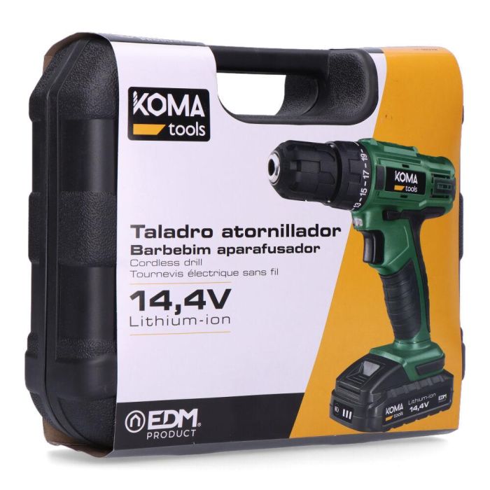 Maletin con taladro atornillador a bateria 14.4 1.500mah koma tools 4