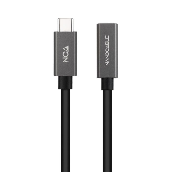 Cable Alargador USB-C NANOCABLE 10.01.4400 Negro 50 cm 1
