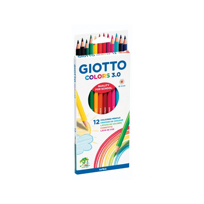 Giotto F276600 Lápices de Colores 3.0 Mina 3 mm Caja de 12 Colores Surtidos 1