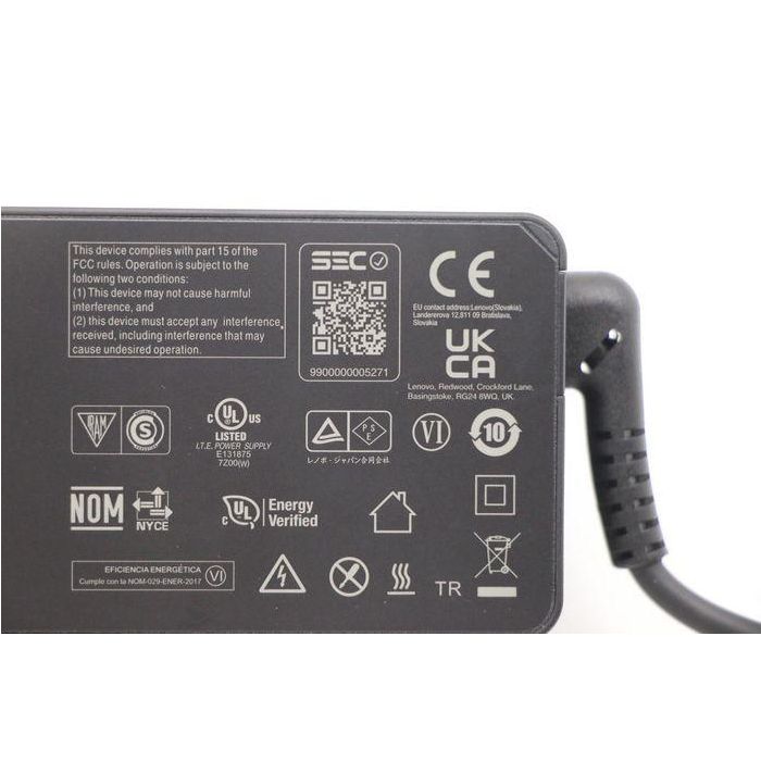 Lenovo Adaptador de Corriente AC 65W | Salida 20V/15V/9V/5V | Doble Puerto para Carga Simultánea Universal 4