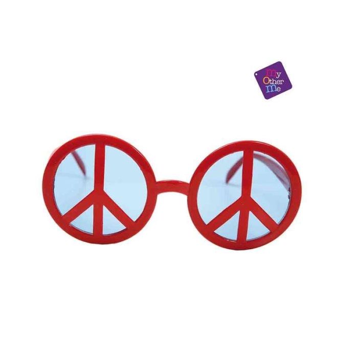 Gafas de símbolo de la paz rojas talla única 4