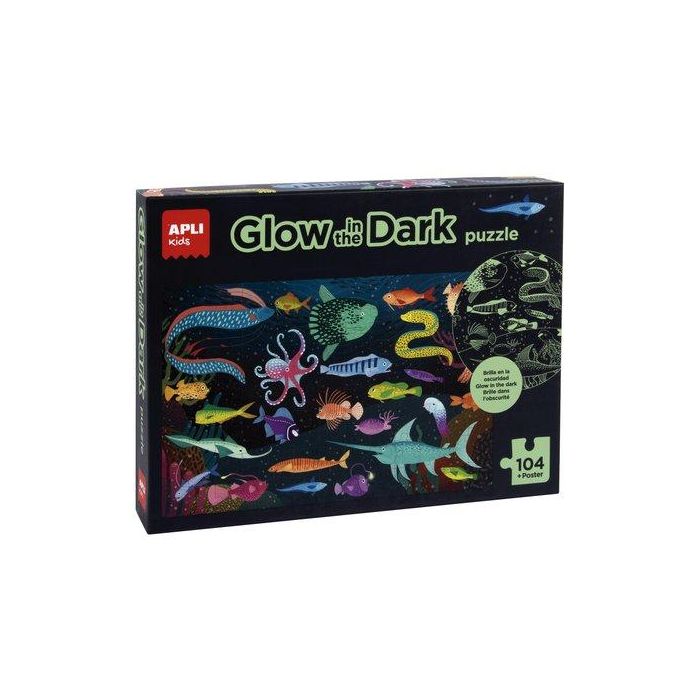Puzle Educativo Apli Kids 104 Piezas Fluorescente Oceano (+5 Años)