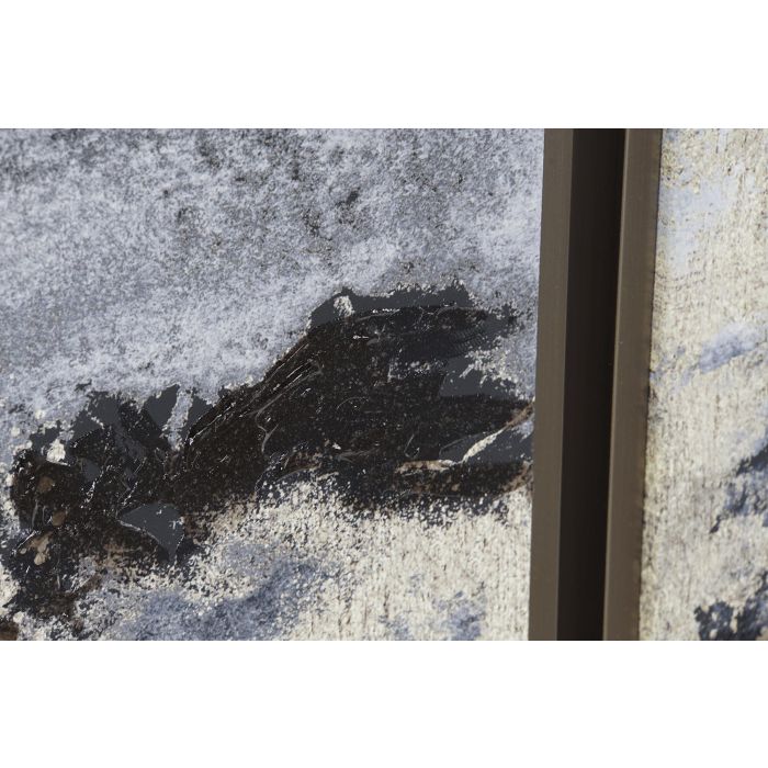 DKD Home Decor Cuadro Moderno Abstracto Negro Dorado Lienzo PS 79 x 79 x 2.5 cm (4 Unidades) 2