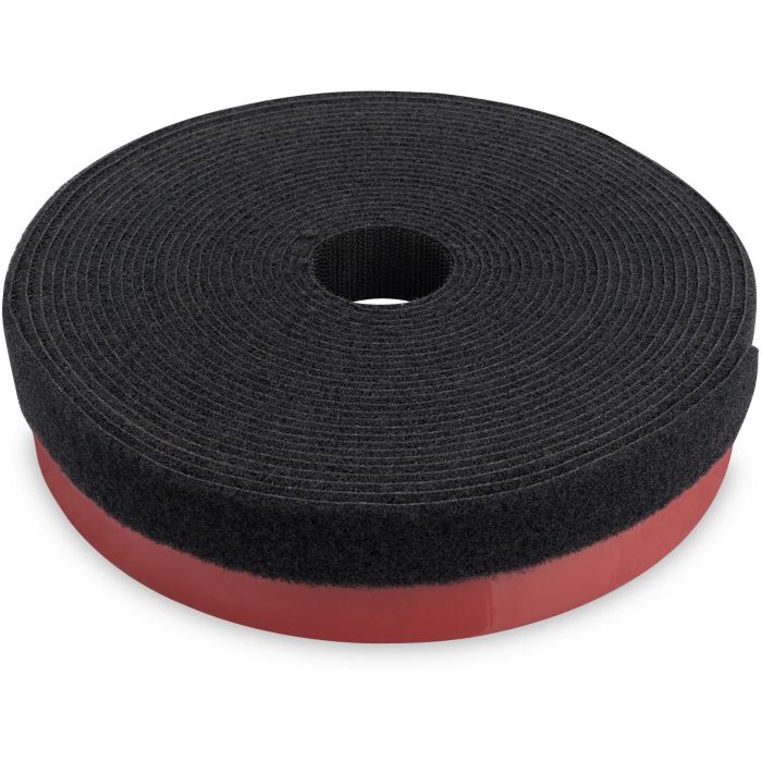 Digitus Sistema de Gestión de Cables Autoadhesivo Klett-Kabelmanagement plizkopf Negro/Rojo 25 mm x 10 m