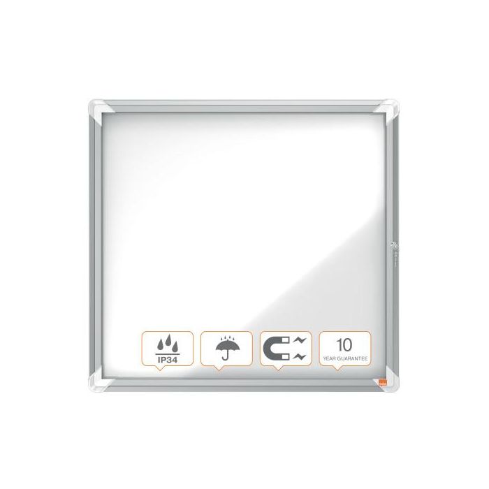 Vitrina Nobo De Exterior Blanca Magnetica Para 6 Hojas A4 3