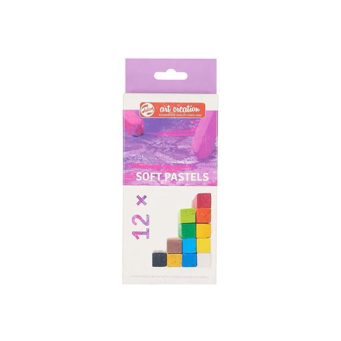 Talens Art Creation Set de Pasteles Suaves Surtidos, 12 Unidades en Estuche con Bandeja Organizadora para Dibujo Artístico