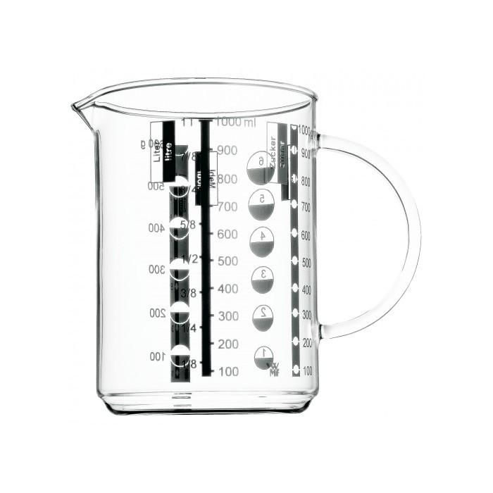 WMF 0605972000 Gourmet Messbecher - Vaso medidor de cristal, 1 L, 1 pieza