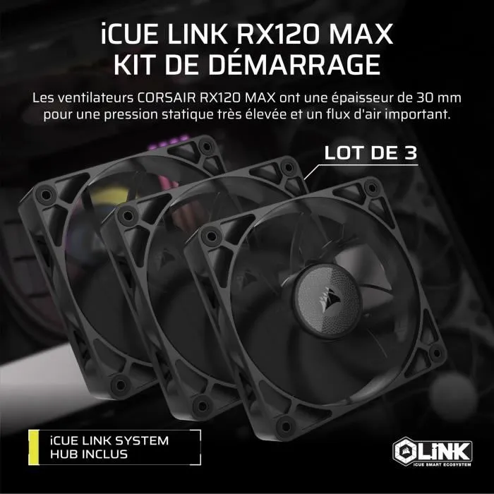 Corsair CO-9051042-WW iCUE LINK RX120 Max Triple Fan Refrigeración de PC 1