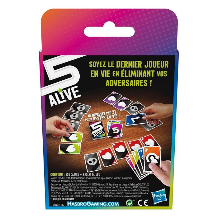 Hasbro Gaming F4205 Five Alive Juego de Cartas en Francés para Familia y Amigos +8 Años 3 Hasbro Gaming F4205 Five Alive Juego de Cartas en Francés para Familia y Amigos +8 Años 3