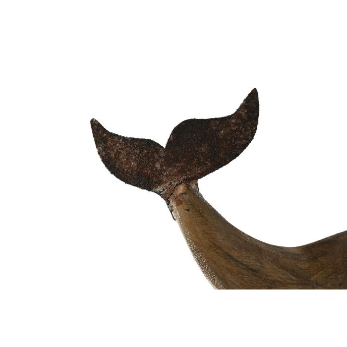 DKD Home Decor Figura Marron Blanco 6.5 x 26 x 29 cm (2 Unidades) Paulownia Metal