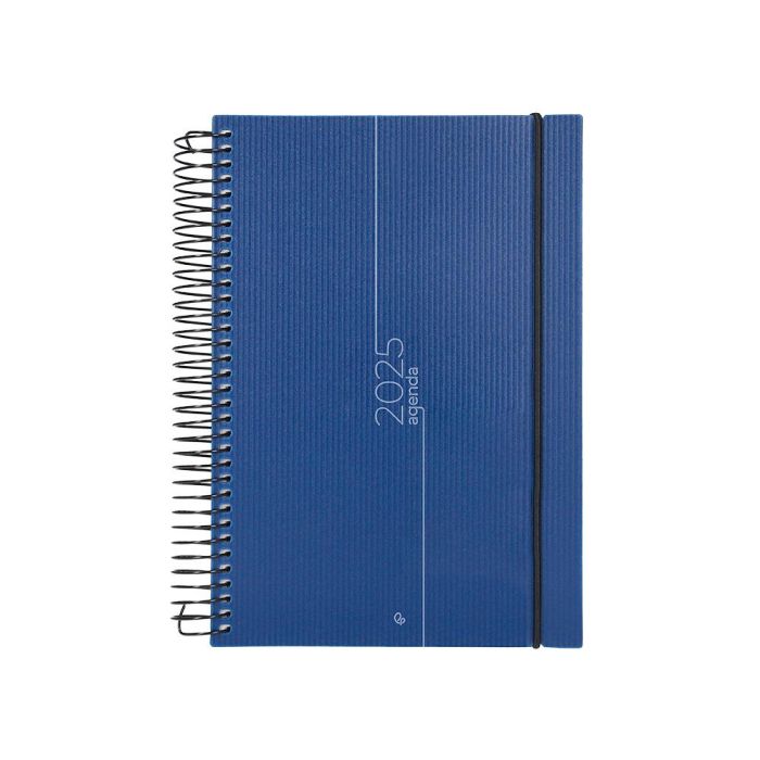 Agenda Espiral Liderpapel Olbia A5 2025 Dia Pagina Color Azul Papel 60 gr 1