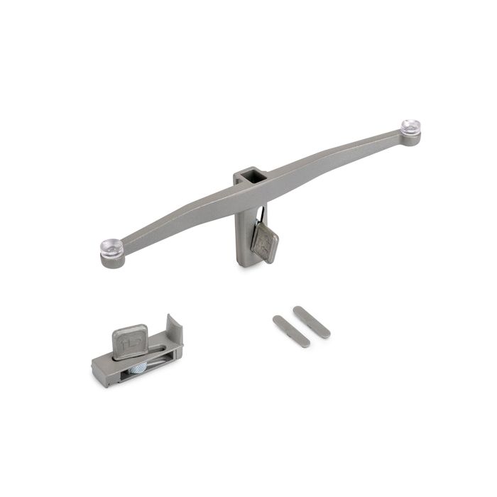 Emuca Lote de soportes para 5 estantes de cristal para la estructura Zero, cristales no incluidos, Zamak, Pintado color gris piedra 3