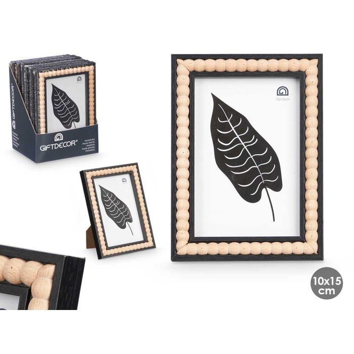 Giftdecor Portafotos Negro con Bolas 10x15 cm - Madera MDF y Vidrio (24 Unidades) Giftdecor Portafotos Negro con Bolas 10x15 cm - Madera MDF y Vidrio (24 Unidades)