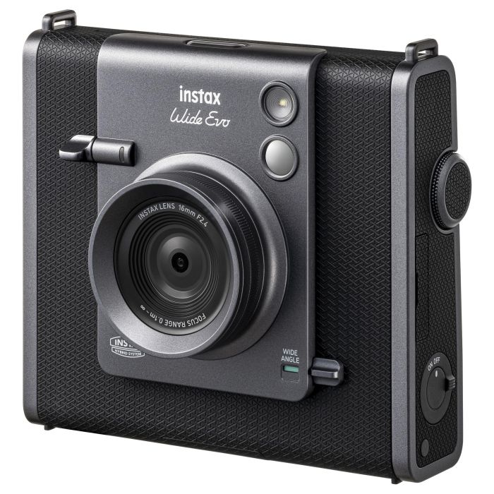 Fujifilm Instax Wide Evo Cámara Instantánea Digital - Negro, Sensor CMOS, Bluetooth 5.1, USB-C, Batería de Ión de Litio 1