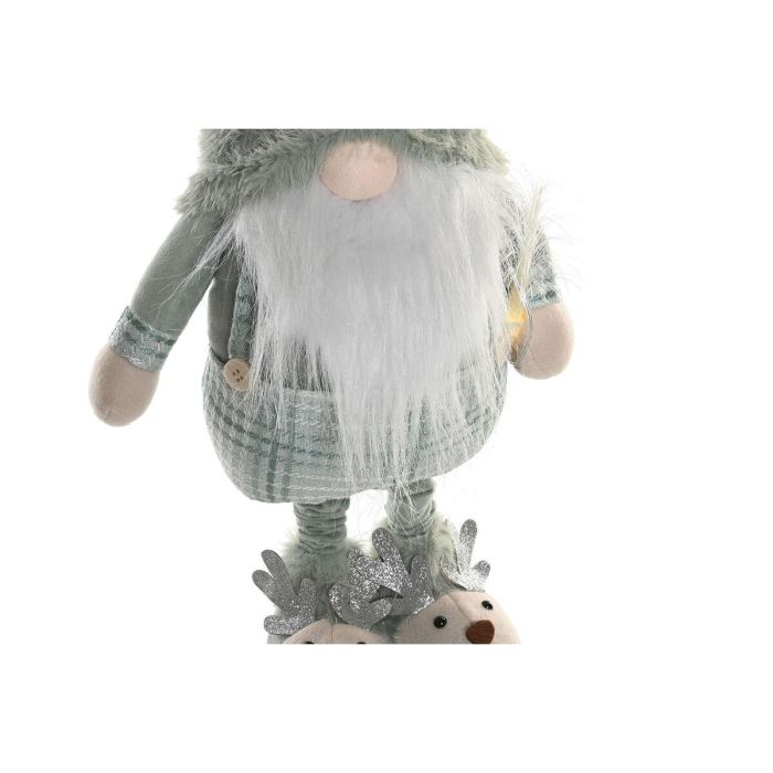 DKD Home Decor Figura Navidad Alpina de Poliéster con LED Extensible Verde y Blanco, Funciona con 2 Pilas CR2032, 65 x 15 x 28 cm 2