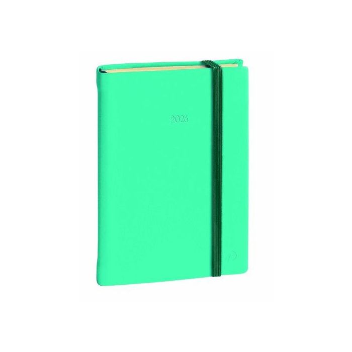 Agenda Anual (2026) Quo Vadis Daily 17 Prestigio Ml Silk Cosida Tapa Dura Con Goma 170X120 D/P Turquesa