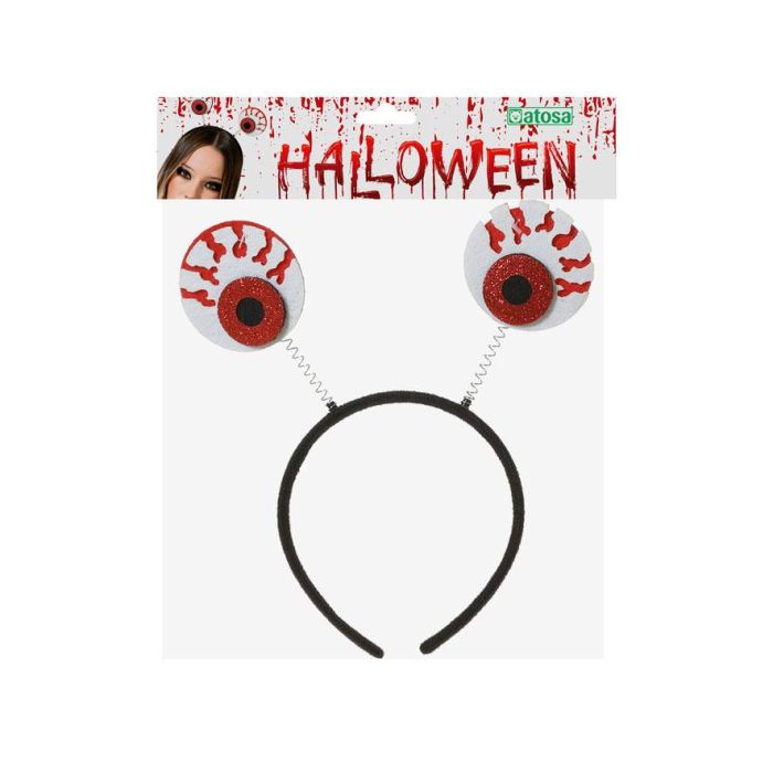 Diadema Ojos Locos Rojo y Blanco para Carnaval, Halloween o Fiestas Temáticas - Divertido y Perturbador Disfraz 1