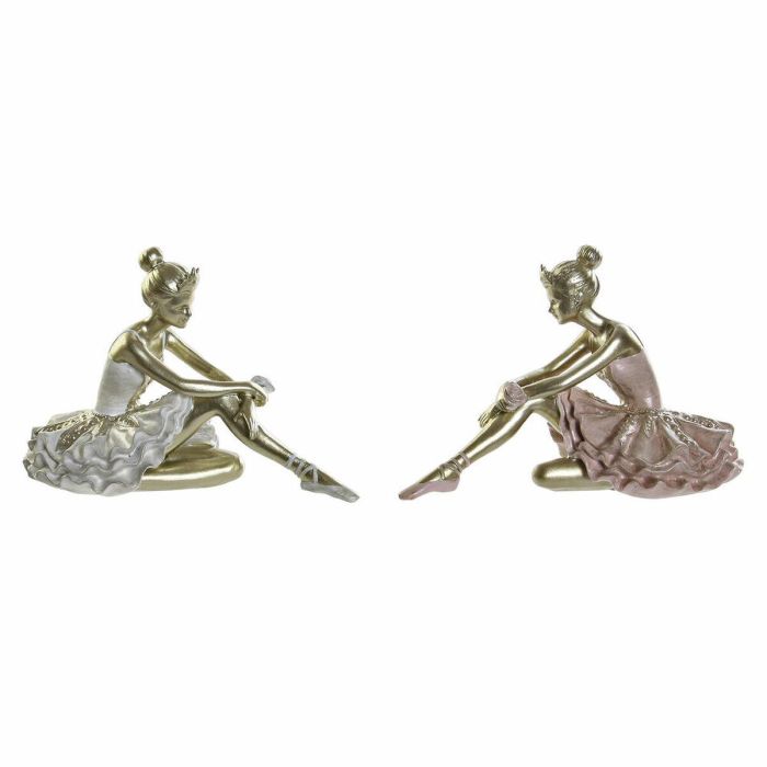 Figura Romantico DKD Home Decor Rosa Champan 7.5 x 9 x 13.5 cm (2 Unidades) Figura Romantico DKD Home Decor Rosa Champan 7.5 x 9 x 13.5 cm (2 Unidades)