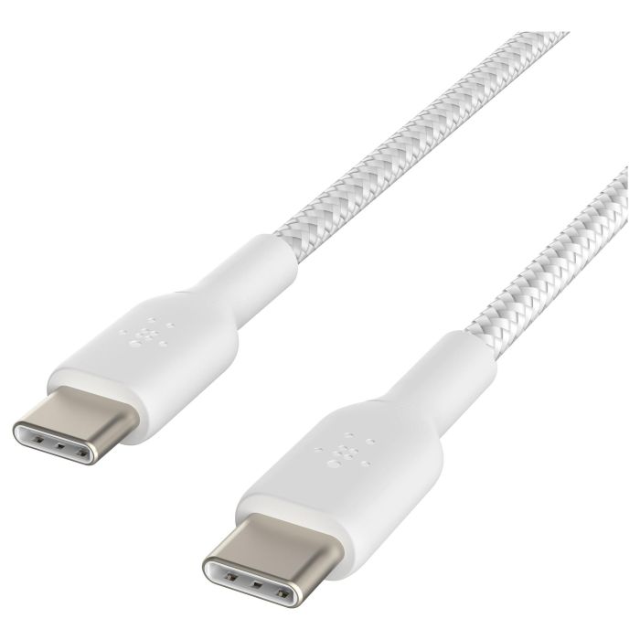 Belkin CAB004BT1MWH2PK Cable USB-C a USB-C 2.0 Trenzado 1m Blanco Doble Pack 5