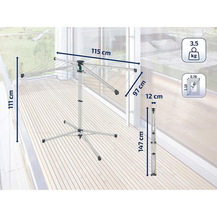 Leifheit 82500 Tendedero de Ropa LinoPop-Up Plegable Compacto 14m de Tendido Fácil Apertura con una Mano Ideal Balcones y Campamento 3.5 kg 1 Leifheit 82500 Tendedero de Ropa LinoPop-Up Plegable Compacto 14m de Tendido Fácil Apertura con una Mano Ideal Balcones y Campamento 3.5 kg 1