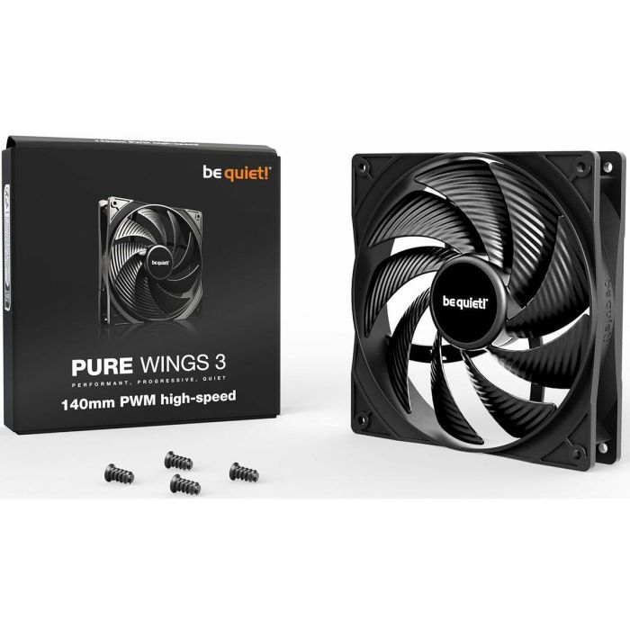 be quiet! Ventilador de Carcasa de Ordenador Pure Wings 3 140mm Negro 1200 RPM, Rodamiento Rifle, 3 pines, 21.9dB, 57.4 cfm 4