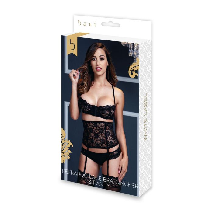 Conjunto de Lencería Sexy con Encaje Talla Única Baci Lingerie BLW3100 Negro (Talla única) 0 Conjunto de Lencería Sexy con Encaje Talla Única Baci Lingerie BLW3100 Negro (Talla única) 0