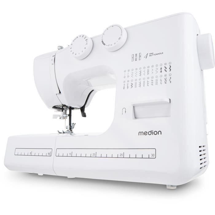 Medion MED4061275230888 Máquina de coser SM 60, 62W, 24 puntadas y puntadas dobles, 700 rpm, luz LED, Blanco 0 Medion MED4061275230888 Máquina de coser SM 60, 62W, 24 puntadas y puntadas dobles, 700 rpm, luz LED, Blanco 0