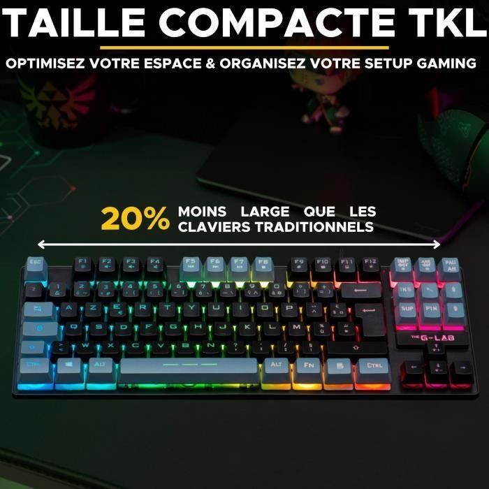 Teclado para juegos - The G-Lab - KEYZ CAESIUM - RGB - Negro y gris - TKL 2 Teclado para juegos - The G-Lab - KEYZ CAESIUM - RGB - Negro y gris - TKL 2