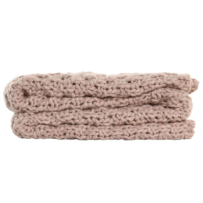 Manta Sofa Urban DKD Home Decor Rosa Palo 170 x 130 cm (2 Unidades) 2