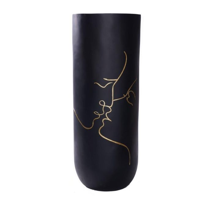 Jarron Moderno DKD Home Decor Negro 35 x 90 x 35 cm