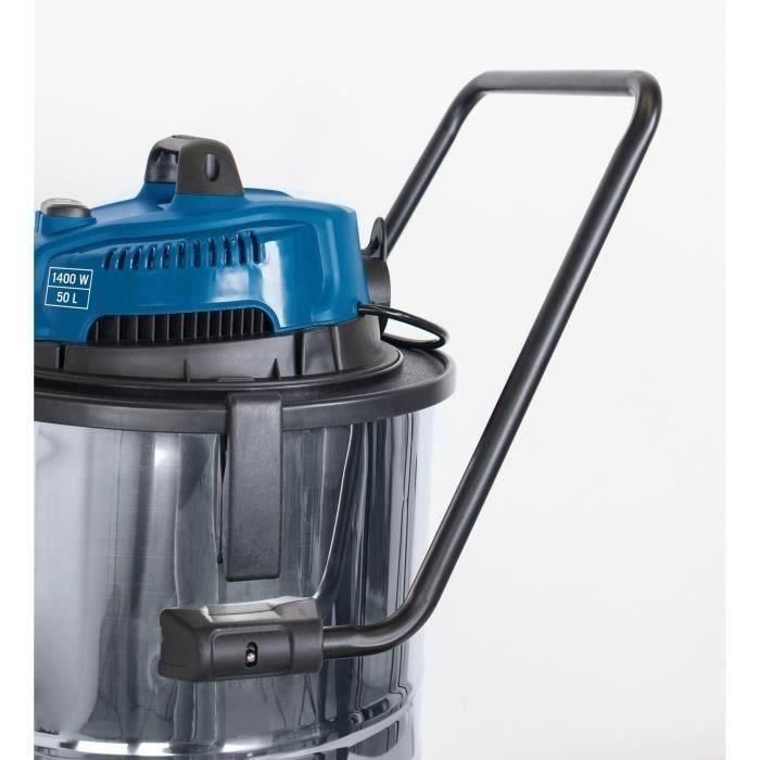 SCHEPPACH 50L 1400W aspirador en seco y húmedo con enchufe síncrono 200W + cepillo combinado, boquilla para rincones, filtro de espuma, 1 SCHEPPACH 50L 1400W aspirador en seco y húmedo con enchufe síncrono 200W + cepillo combinado, boquilla para rincones, filtro de espuma, 1